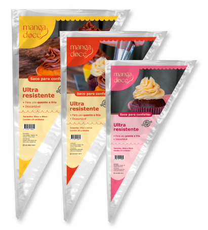 Variações de sacos de confeitar Manga Doce